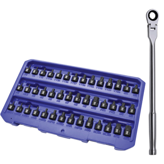 1/4" Dr - Low Profile Nano Impact Bit Socket Set