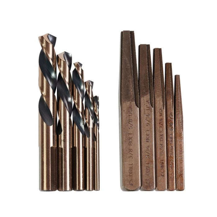 10 Pc Left Hand Screw Machine Drill/Extractor Set