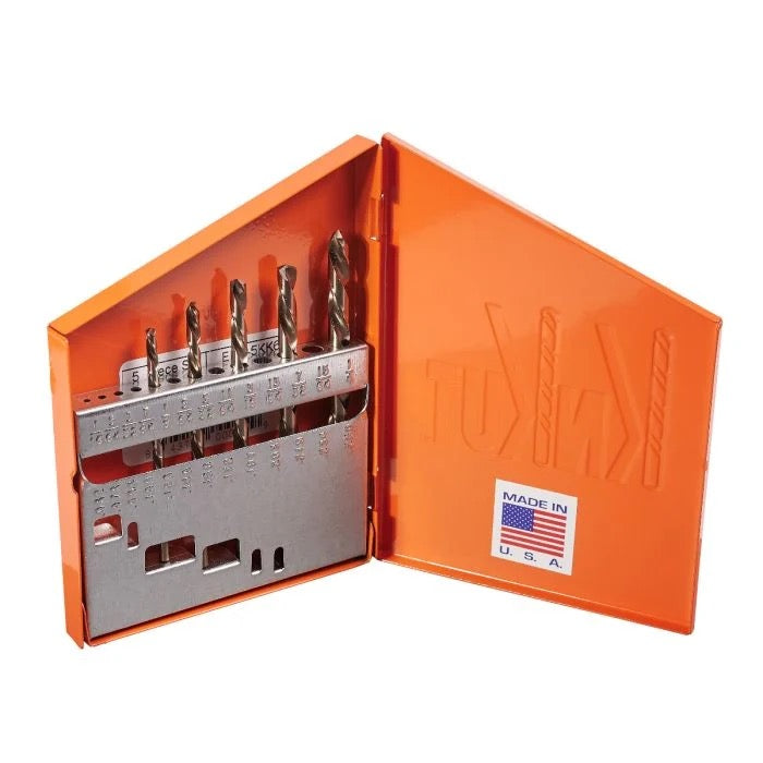 5 pc Left Hand Jobber Length Drill Bit Set - Fractional