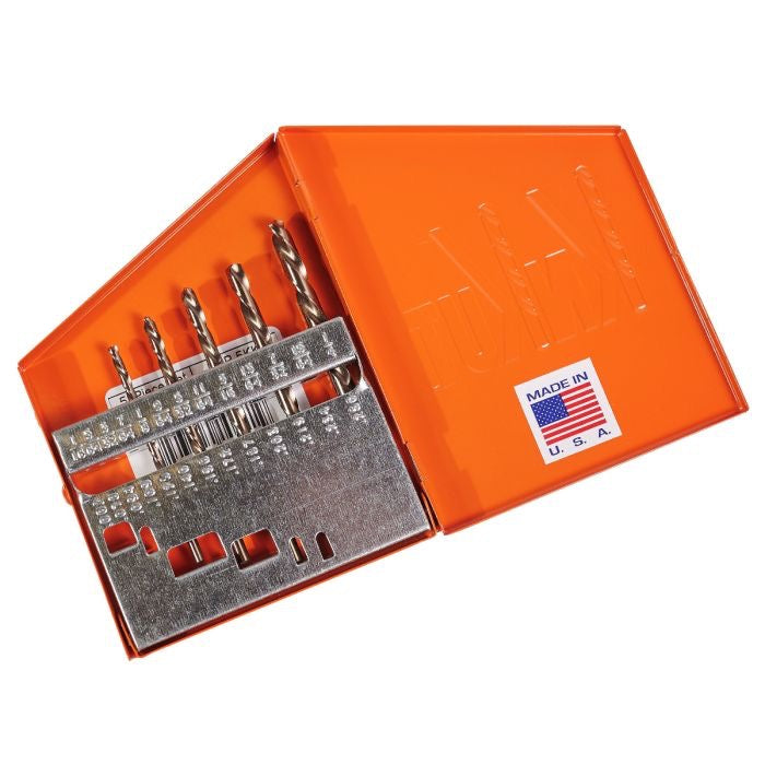 5 pc Left Hand Jobber Length Drill Bit Set - Fractional
