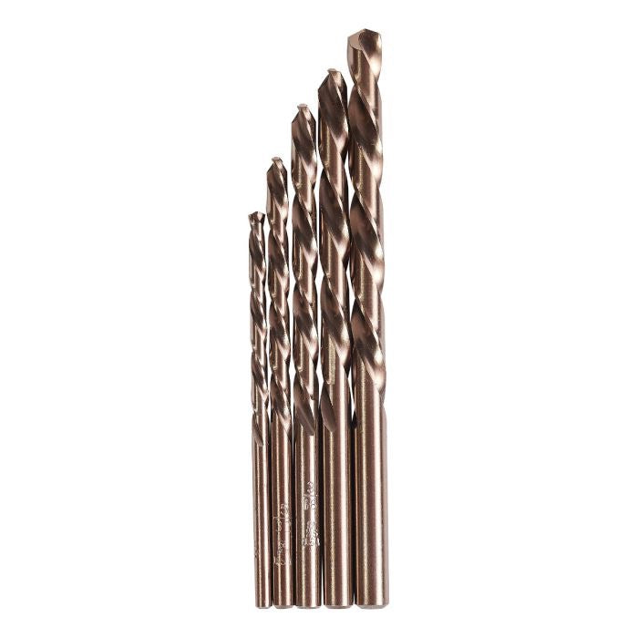 5 pc Left Hand Jobber Length Drill Bit Set - Fractional