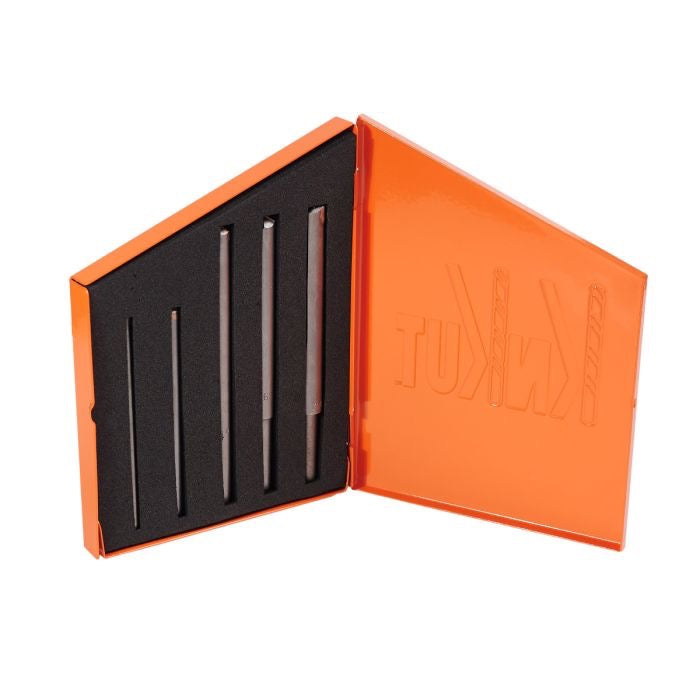 5 pc Carbide Hard Steel Left Hand Drill Bit Set - Fractional