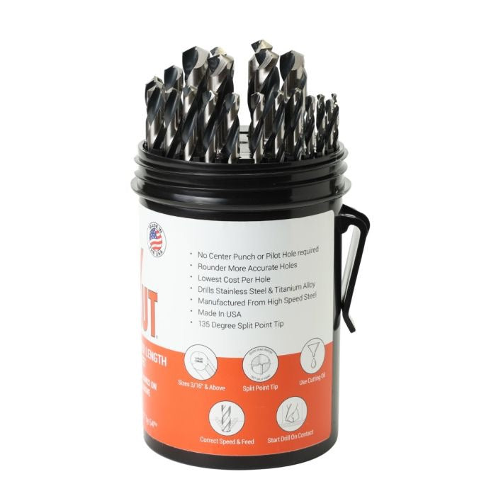 29 pc Jobber Length Drill Bit - 3/8" Reduced Shank - Fractional