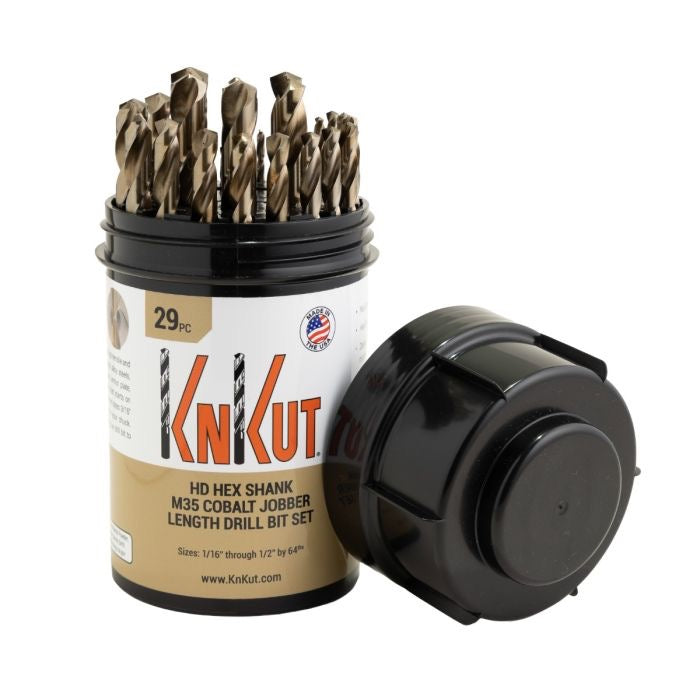 29 pc Drill Buddy M35 Jobber Length Drill Bit Set - Hex Shank - Fractional