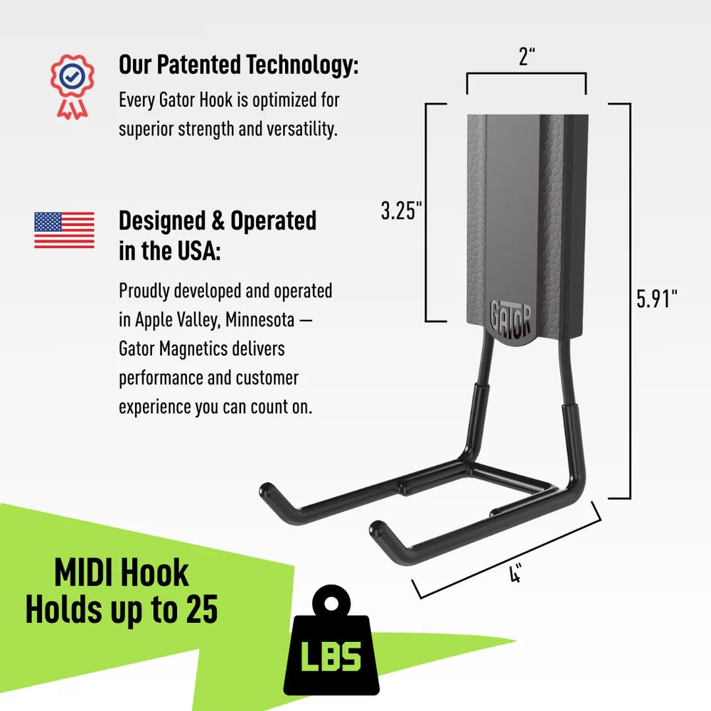 4" MIDI Open Magnetic Hook 25lb