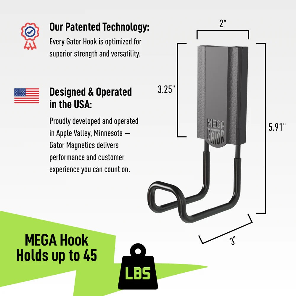 3" Closed Magnetic Hook 45lb