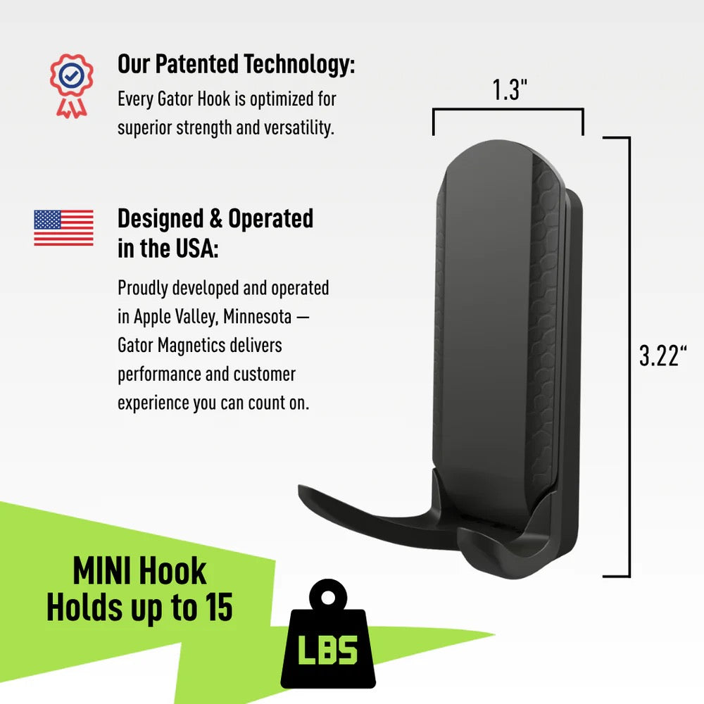 Mini Magnetic Dual Prong Hook 15lb