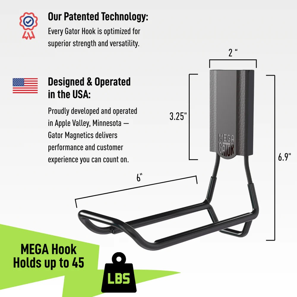 6" Closed Magnetic Hook 45lb
