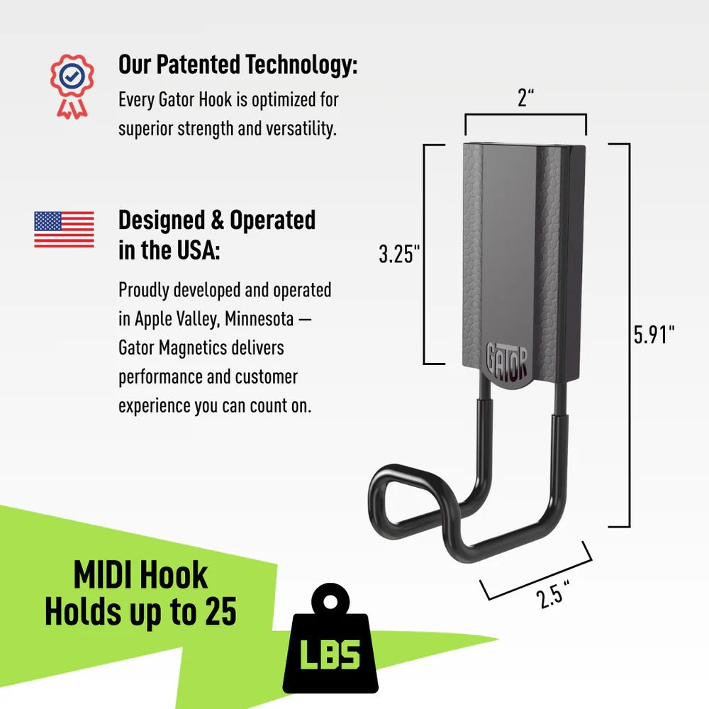2.5" MIDI Closed Magnetic Hook 25lb