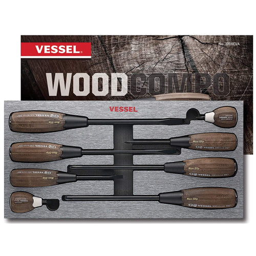 Wood-Compo 8pc Non-Slip Screwdriver Set